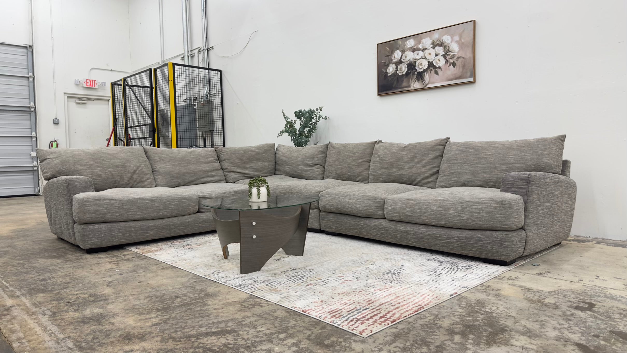 Gray L-Shaped 4 Piece Sectional