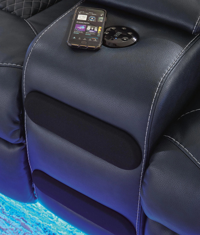 Midnight Power Reclining Loveseat with Console