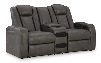 Midnight Power Reclining Loveseat with Console