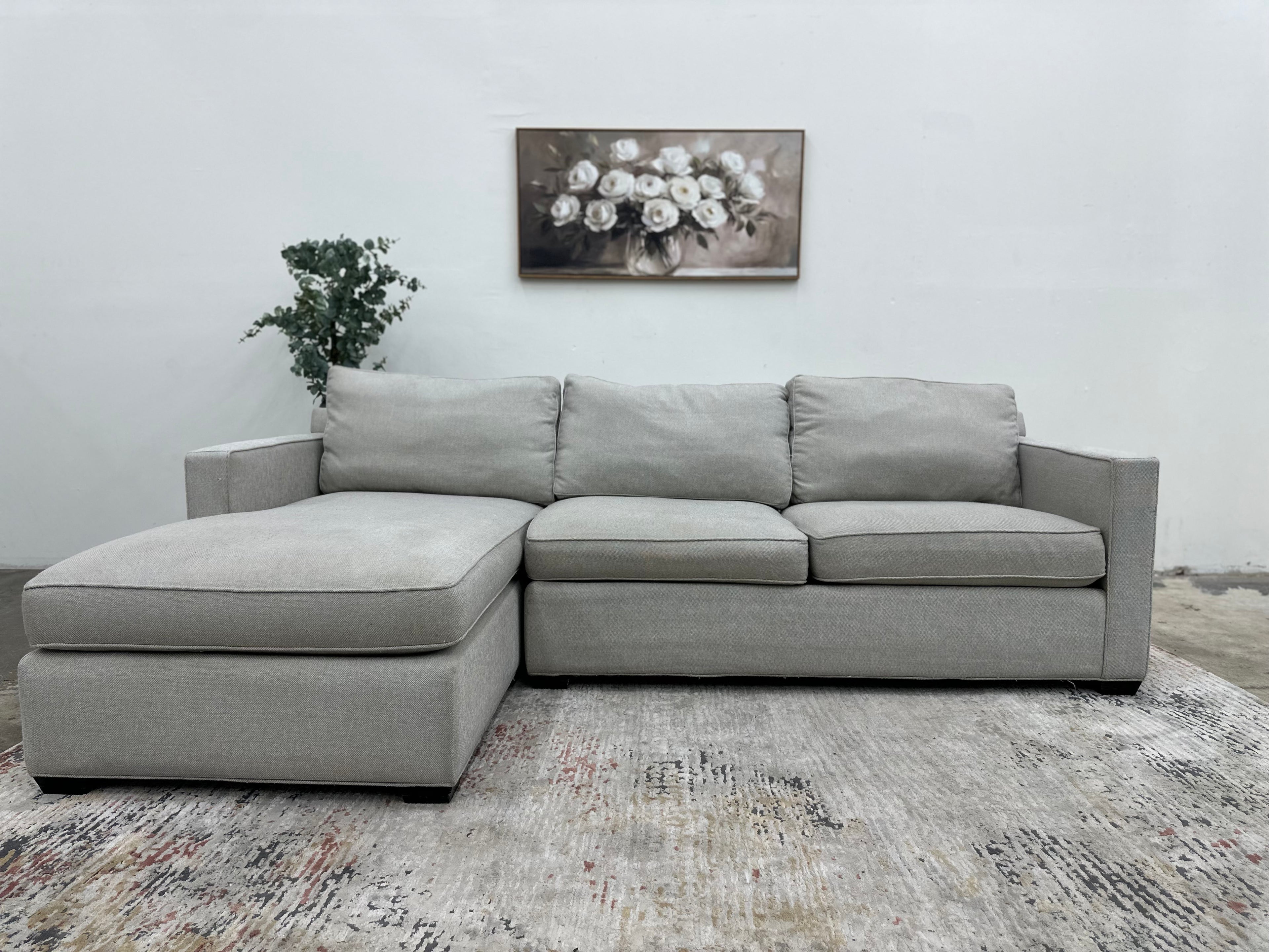 Pottery Barn Gray 2-Piece L-Shaped Sectional