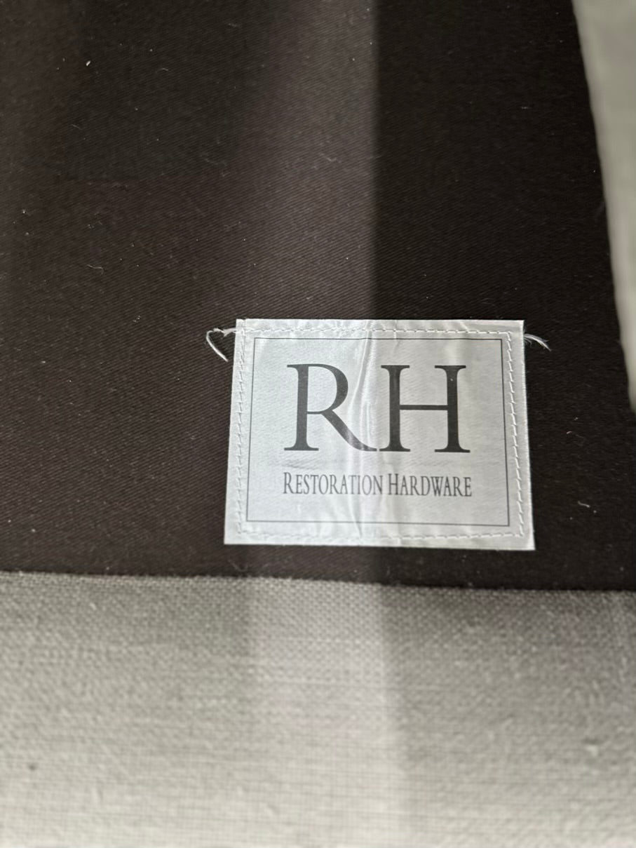 Restoration Hardware Maxwell Luxe Frost Gray Fabric Sofa