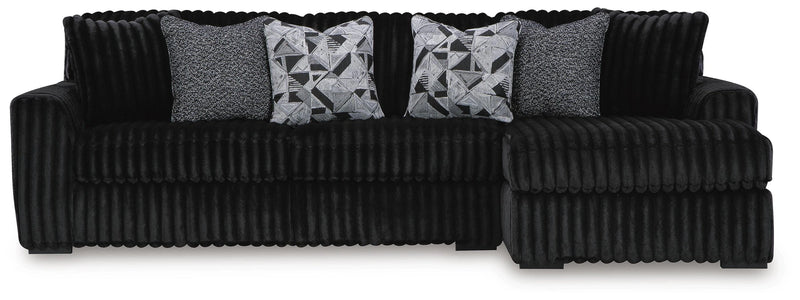 Midnight-Madness Sectional Sofa with Chaise - Onyx