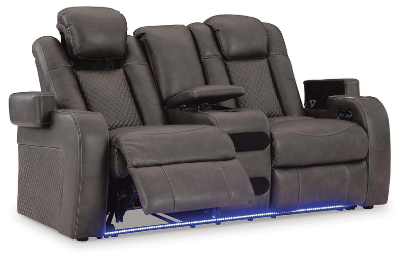 Midnight Power Reclining Loveseat with Console