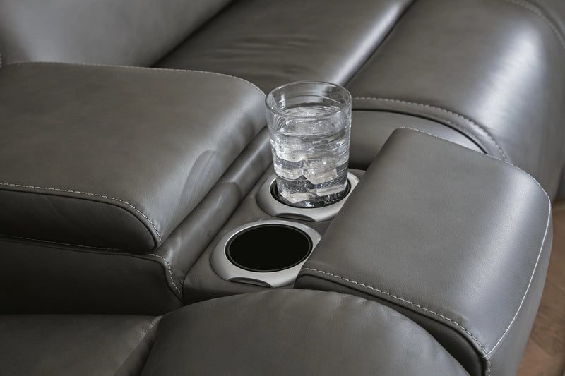 5Z - Pittson Power Reclining Sectional Loveseat with Console