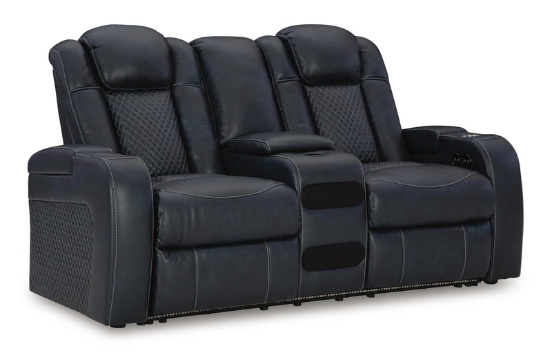 Midnight Power Reclining Loveseat with Console