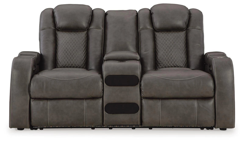 Midnight Power Reclining Loveseat with Console