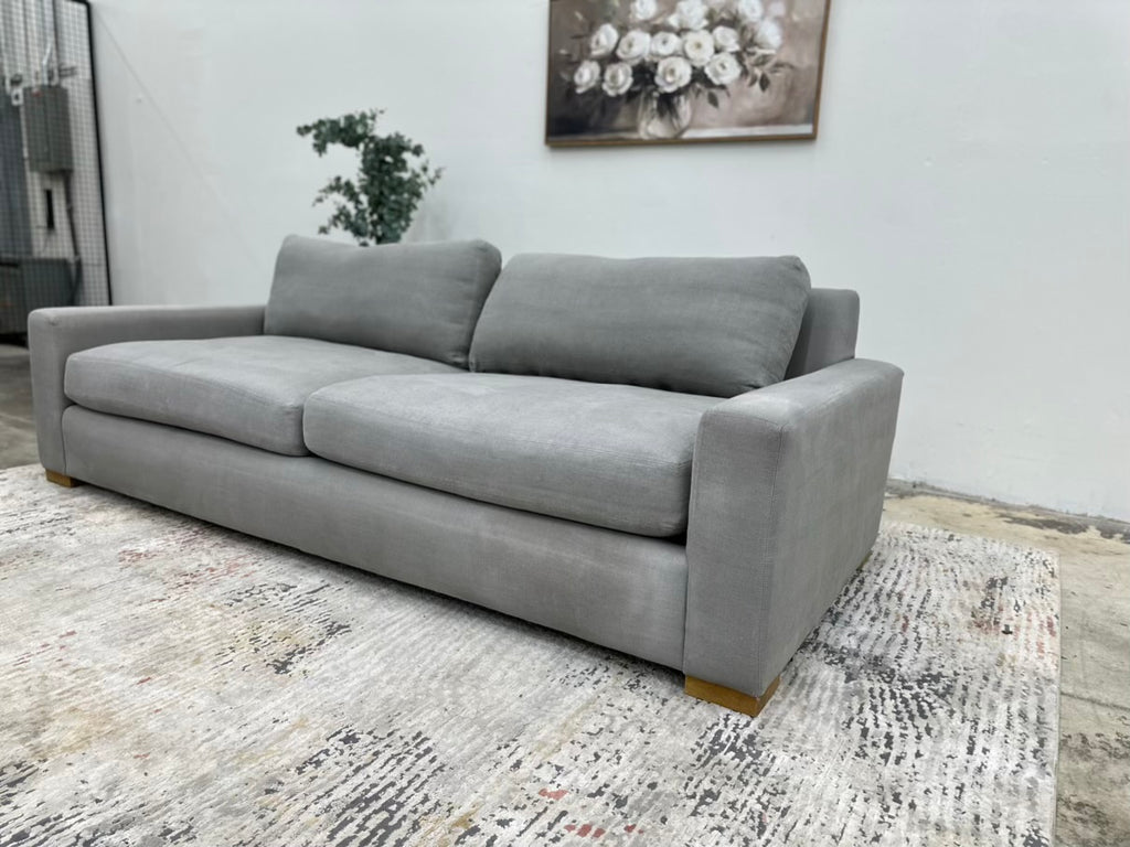 Restoration Hardware Maxwell Luxe Frost Gray Fabric Sofa