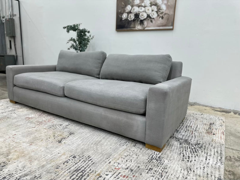 Restoration Hardware Maxwell Luxe Frost Gray Fabric Sofa