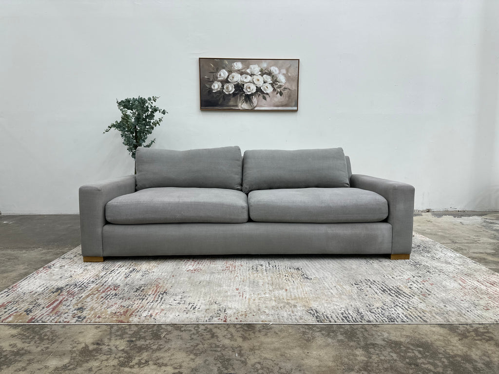 Restoration Hardware Maxwell Luxe Frost Gray Fabric Sofa