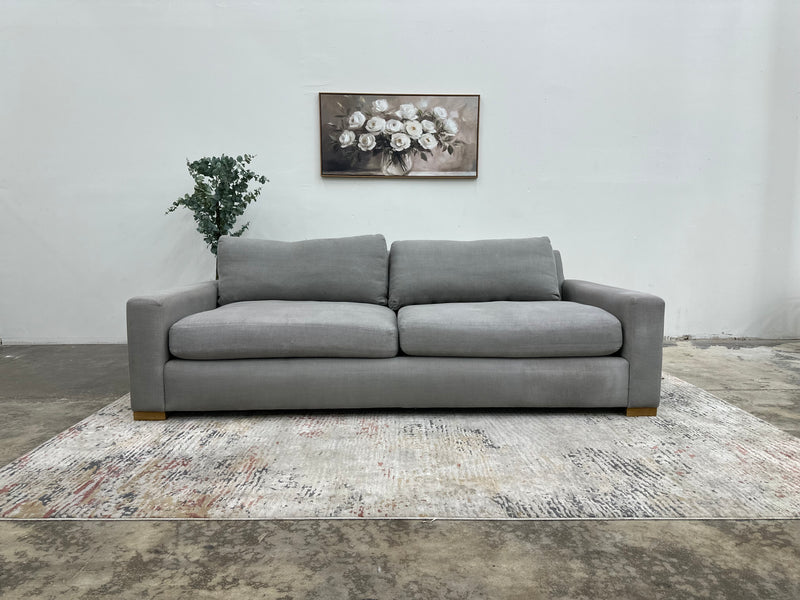 Restoration Hardware Maxwell Luxe Frost Gray Fabric Sofa