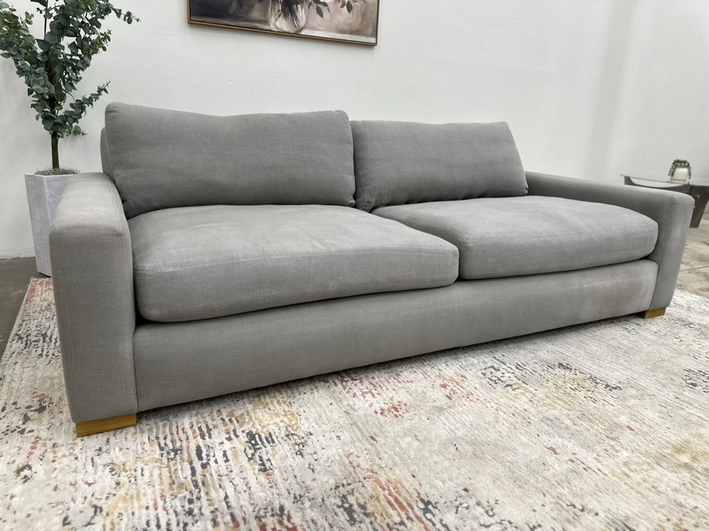 Restoration Hardware Maxwell Luxe Frost Gray Fabric Sofa