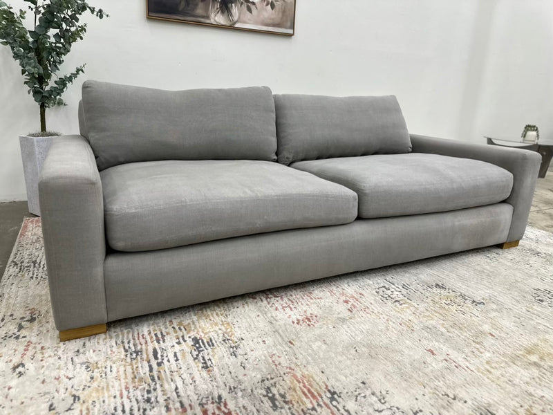 Restoration Hardware Maxwell Luxe Frost Gray Fabric Sofa