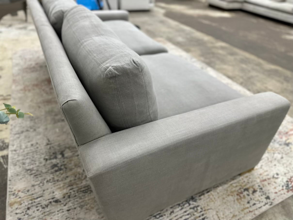 Restoration Hardware Maxwell Luxe Frost Gray Fabric Sofa