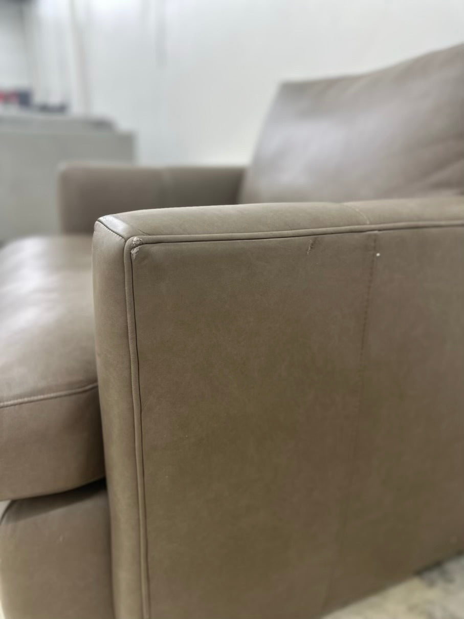 Crate and Barrel Lounge Leather Swivel Chair