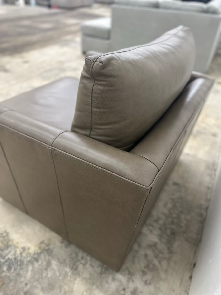 Crate and Barrel Lounge Leather Swivel Chair
