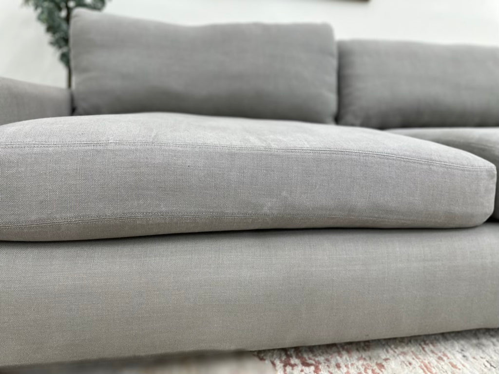 Restoration Hardware Maxwell Luxe Frost Gray Fabric Sofa