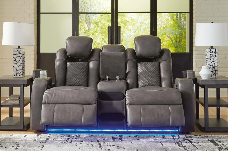 Midnight Power Reclining Loveseat with Console