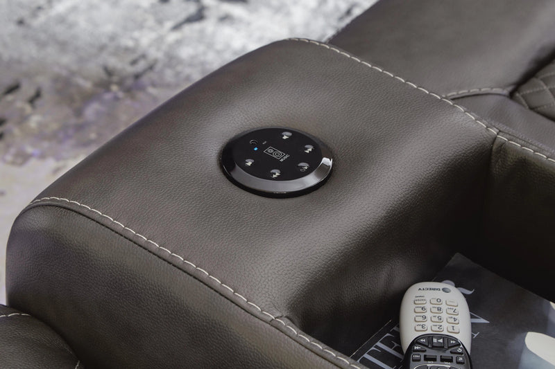 Midnight Power Reclining Loveseat with Console