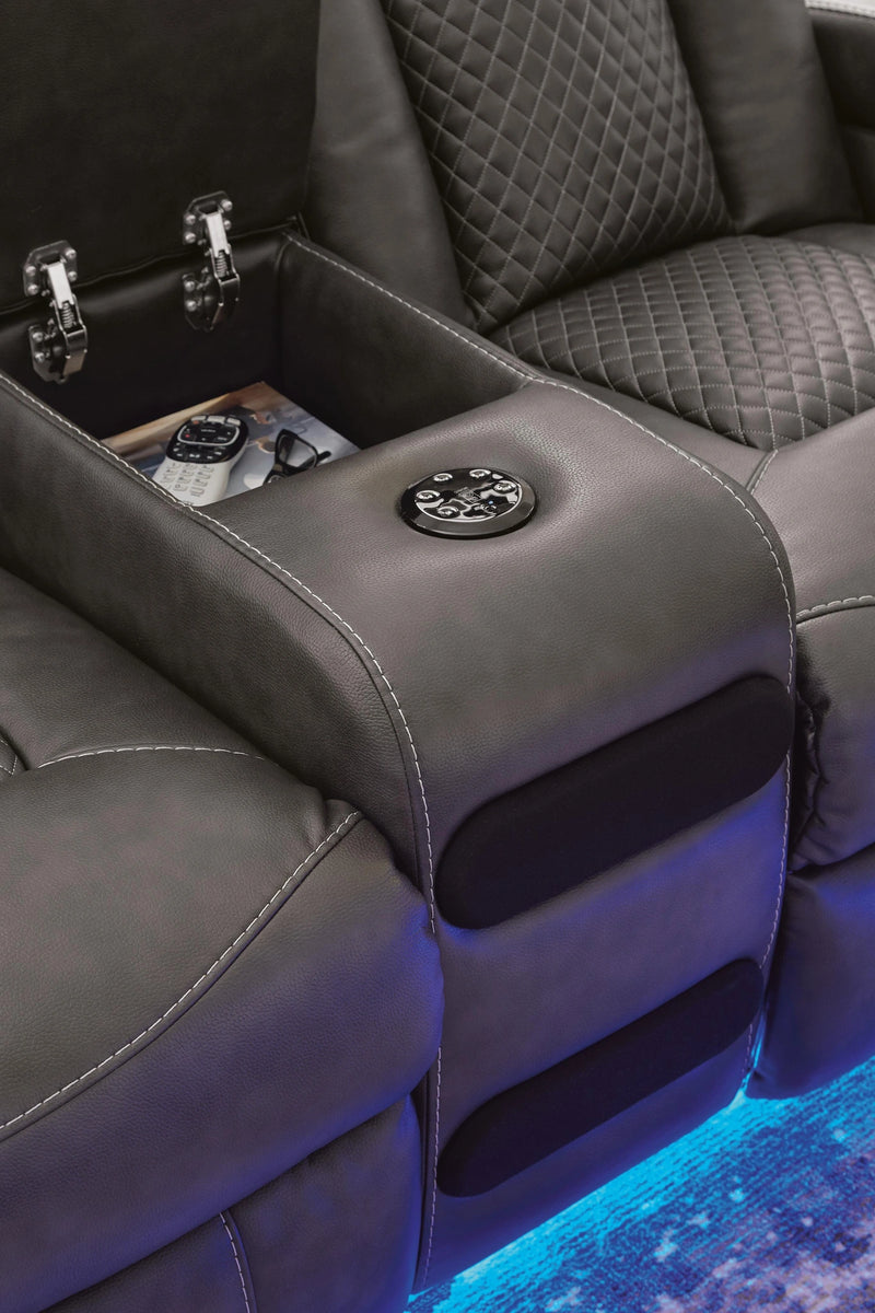Midnight Power Reclining Loveseat with Console