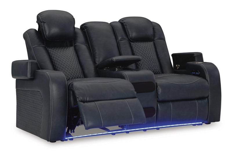 Midnight Power Reclining Loveseat with Console
