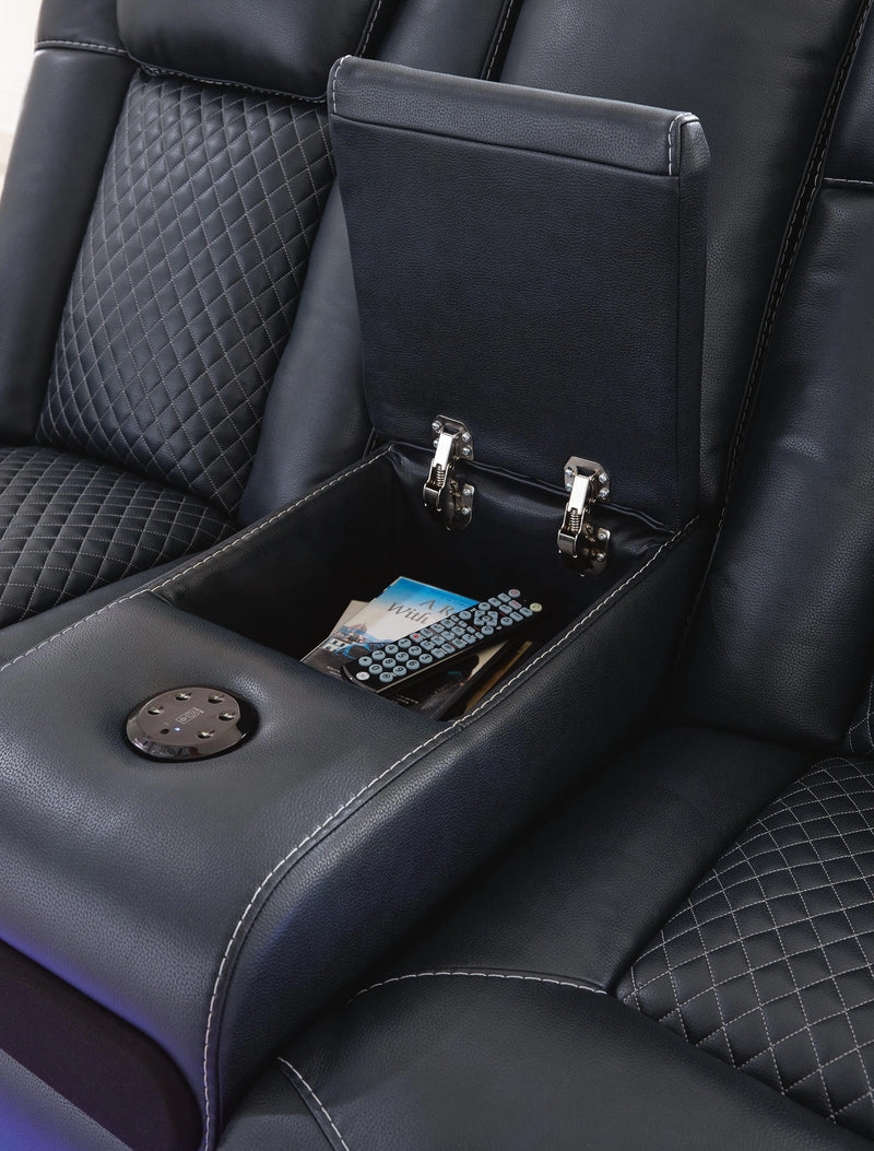 Midnight Power Reclining Loveseat with Console