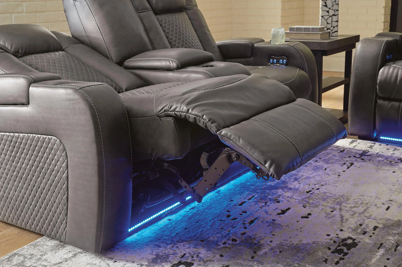 Midnight Power Reclining Loveseat with Console