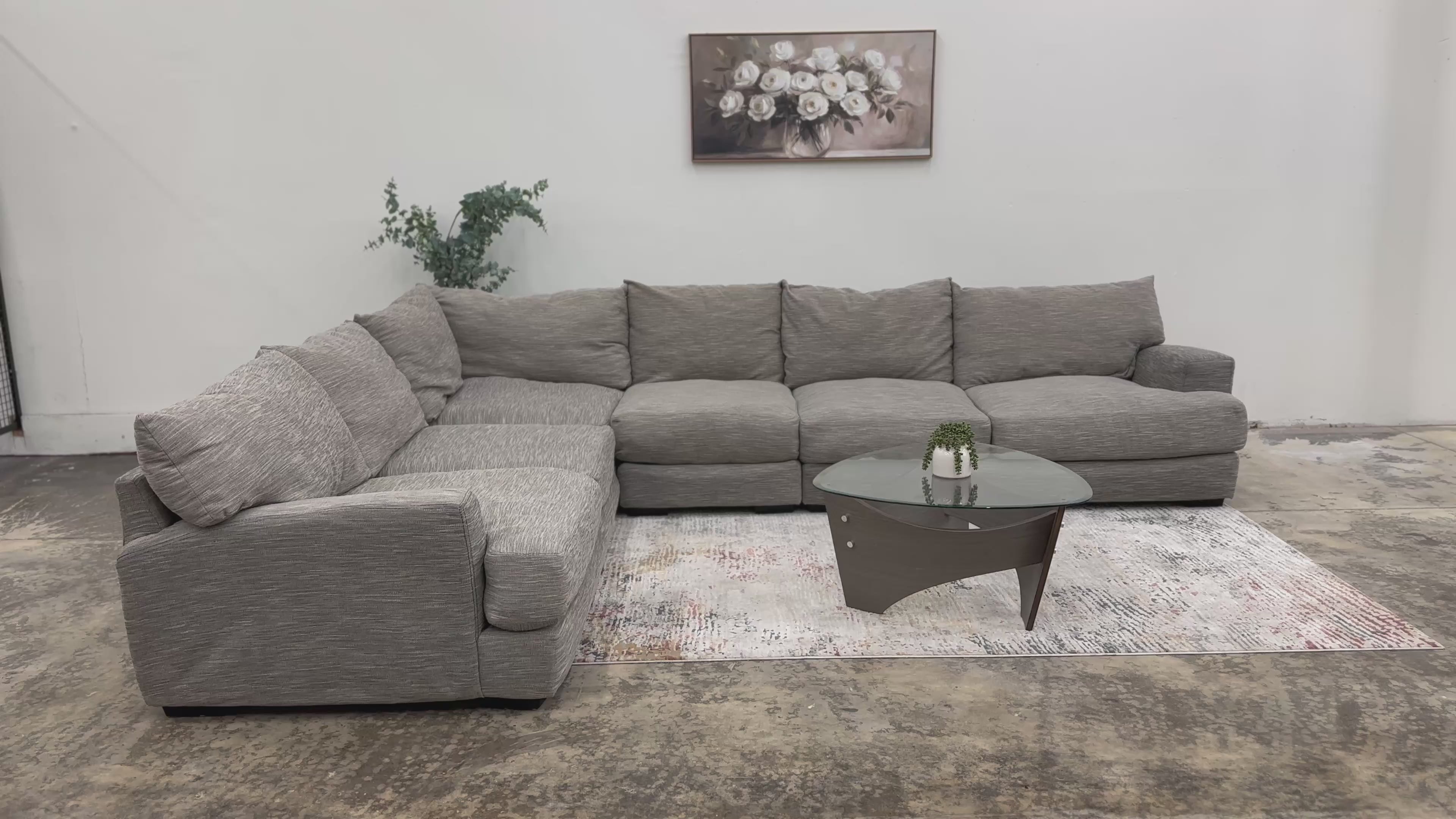 Gray L-Shaped 4 Piece Sectional