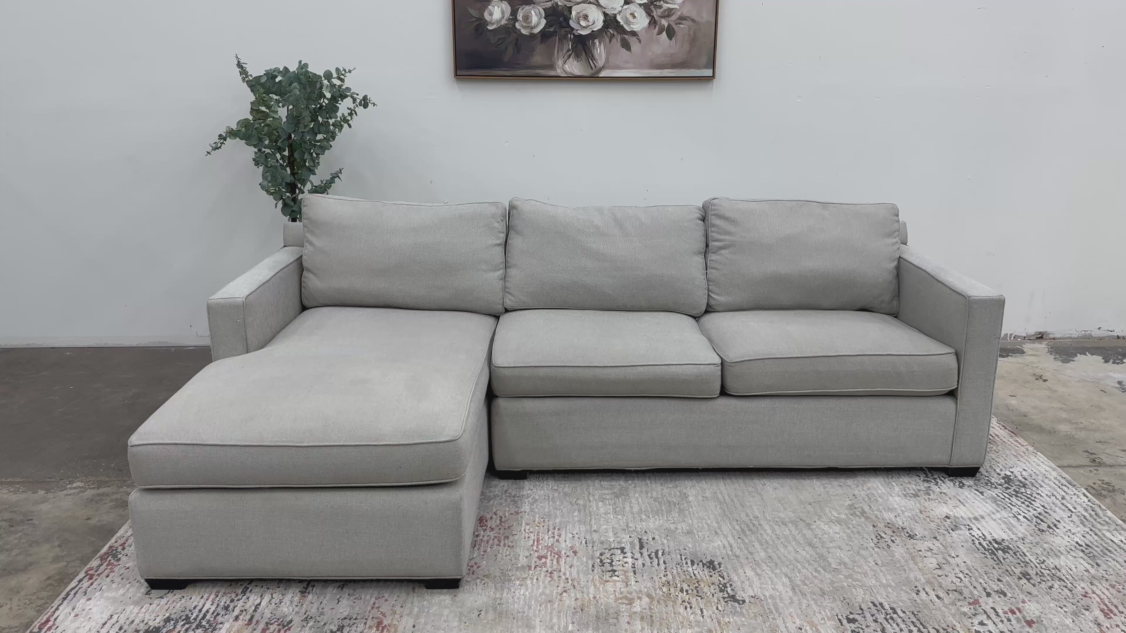 Pottery Barn Gray 2-Piece L-Shaped Sectional